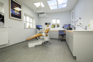 Modern dental implant treatment room at Shawbirch Dental in Telford, featuring advanced equipment ready for patient care.